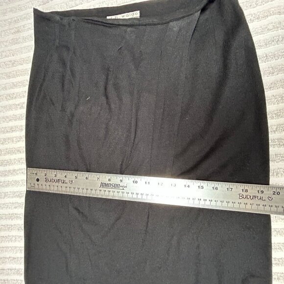 D. B. Waldo Los Angeles Womens Wrap Long Maxi Skirt Size 12 Black Side Zipper - Picture 5 of 6